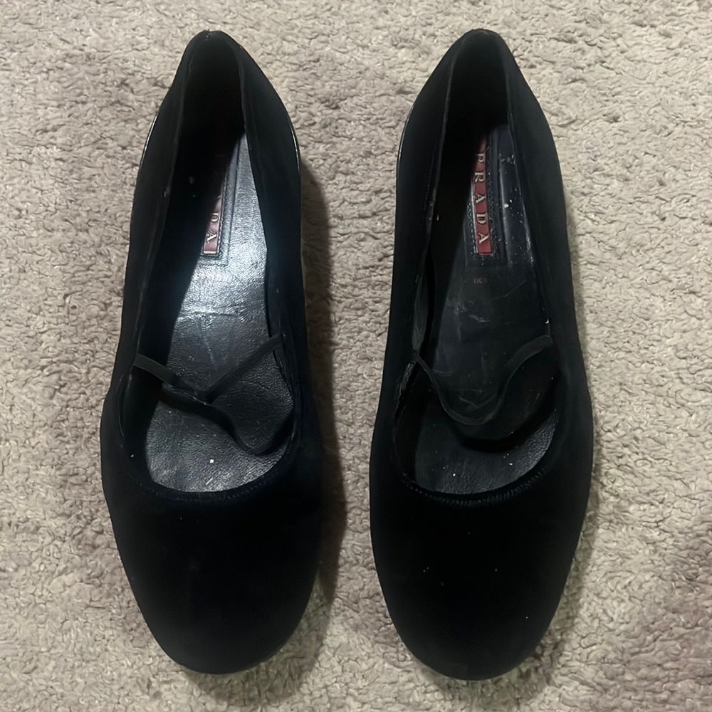 Prada ballerina flats. Gently worn with signs of wear.